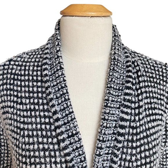 Joseph A. Longline Duster Striped Eyelash Grannycore Slouchy Knit Cardigan-M - Picture 2 of 13